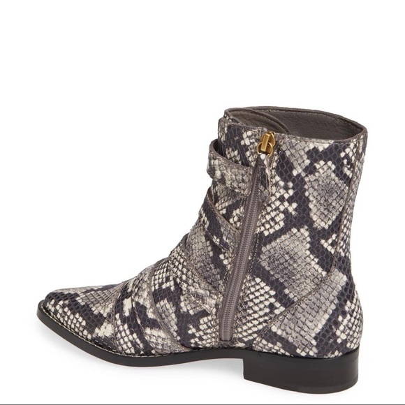 J. Crew Multi Buckle Leather Short Boot Snake 8 - Picture 3 of 13